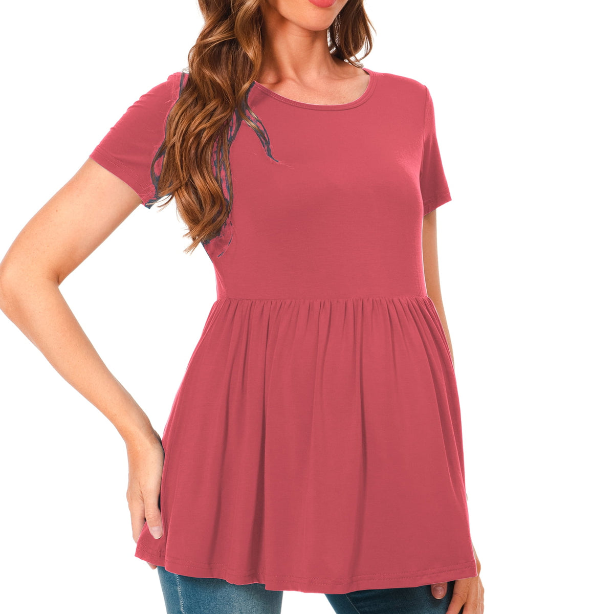 Bearsland Women's Short Sleeve Maternity Shirts Tops Pregnancy Clothes 3-Pack