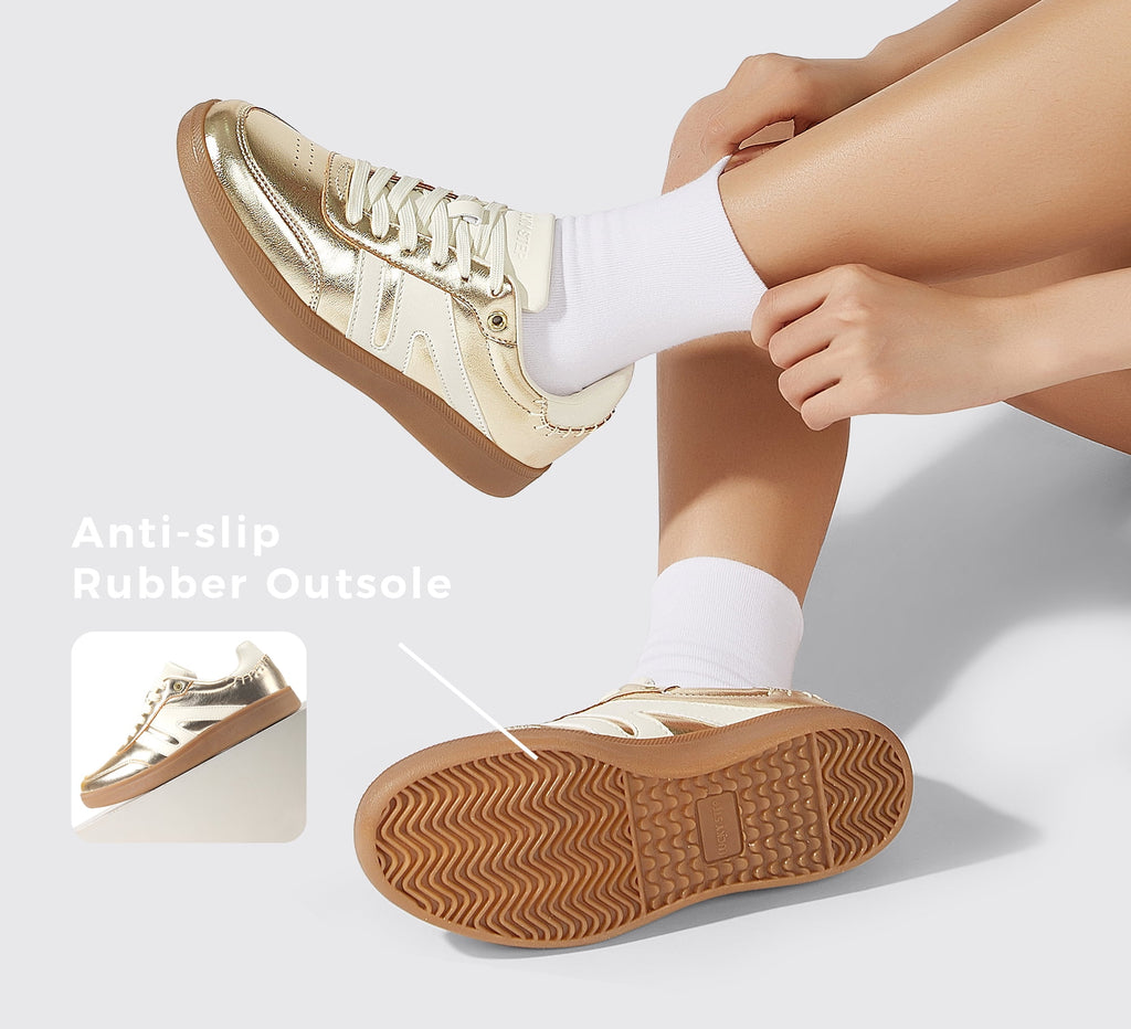 LUCKY STEP Womens Classic Retro Gum Sole Fashion Sneakers Anti Slip Casual Shoes,Dark Brown