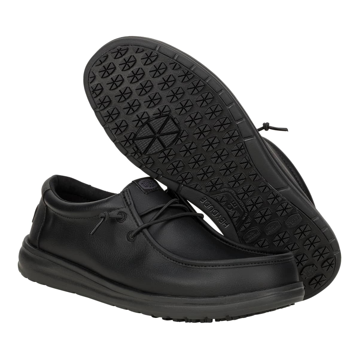 HEYDUDE Men Wally Work CE Slip Resistant, Black Mesh, 13