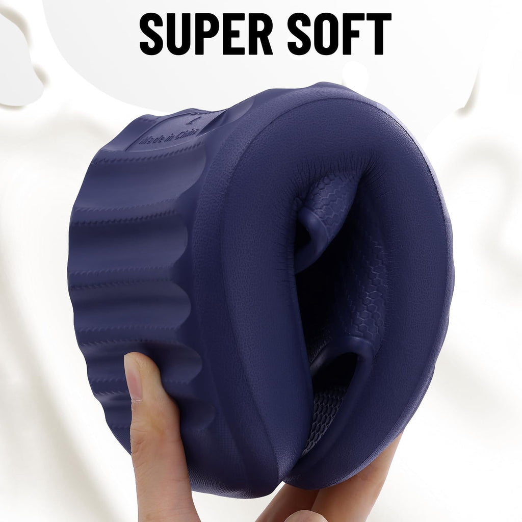 Litfun Cloud Slide Sandals for Women Men Summer Shower Shoes Soft Pillow Slippers Arch Support Beach Slides, Black