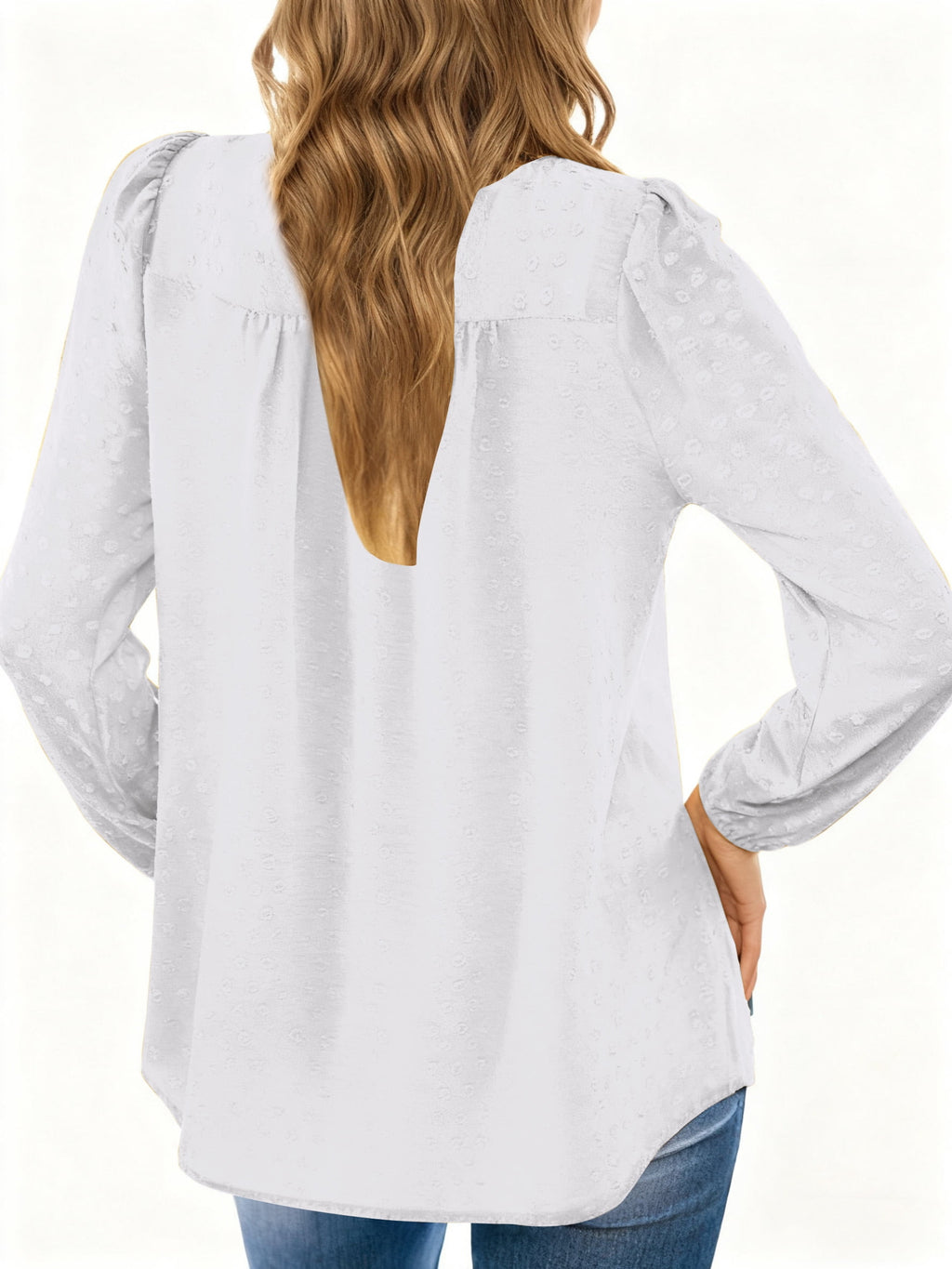UVN Fall Shirts for Women Long Sleeve Blouses Ladies Crewneck Lace Crochet Tops Dressy Chiffon Blouses
