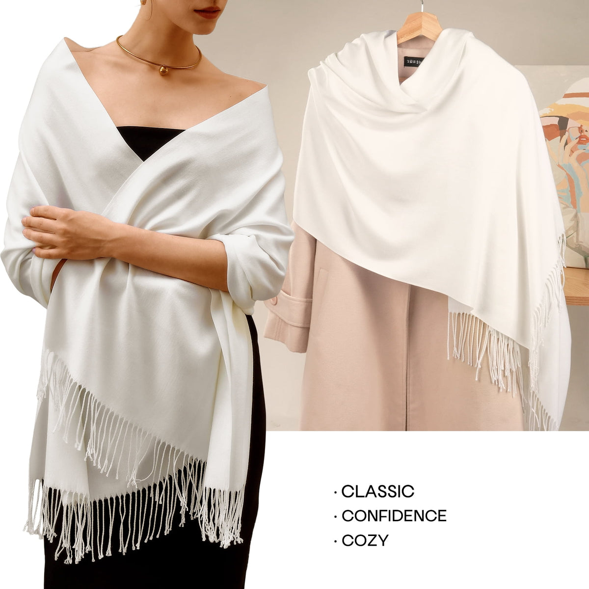 FURTALK Pashmina Shawl Wraps for Women Evening Dresses Blanket Scarves Fashion Scarf Wedding Gifts
