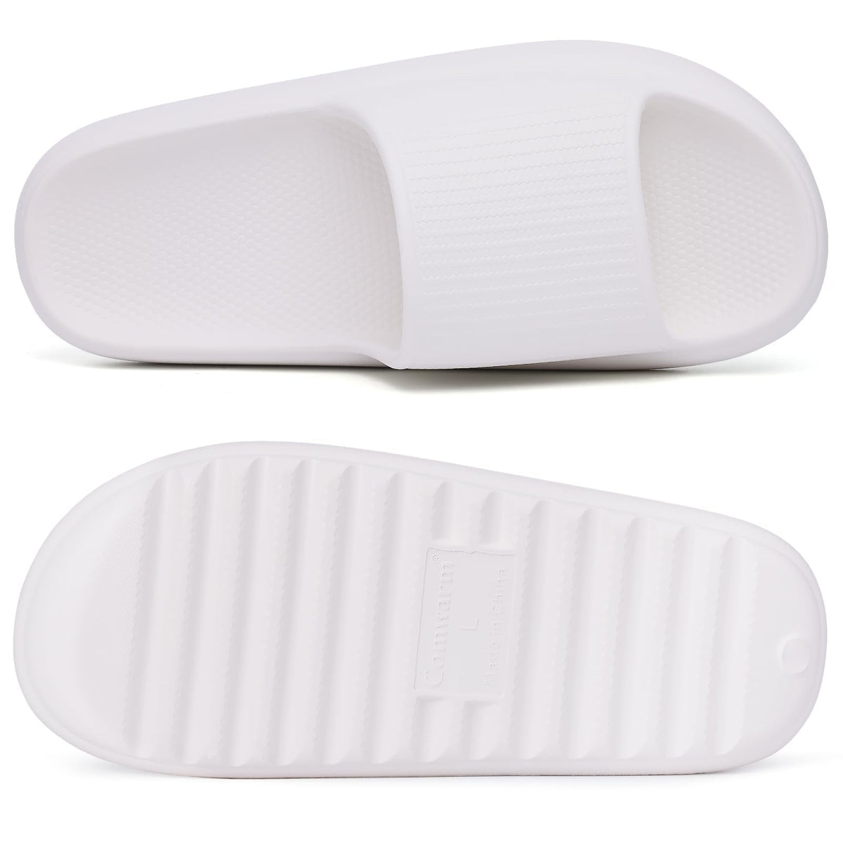 Litfun Cloud Slide Sandals for Women Men Summer Shower Shoes Soft Pillow Slippers Arch Support Beach Slides, Black