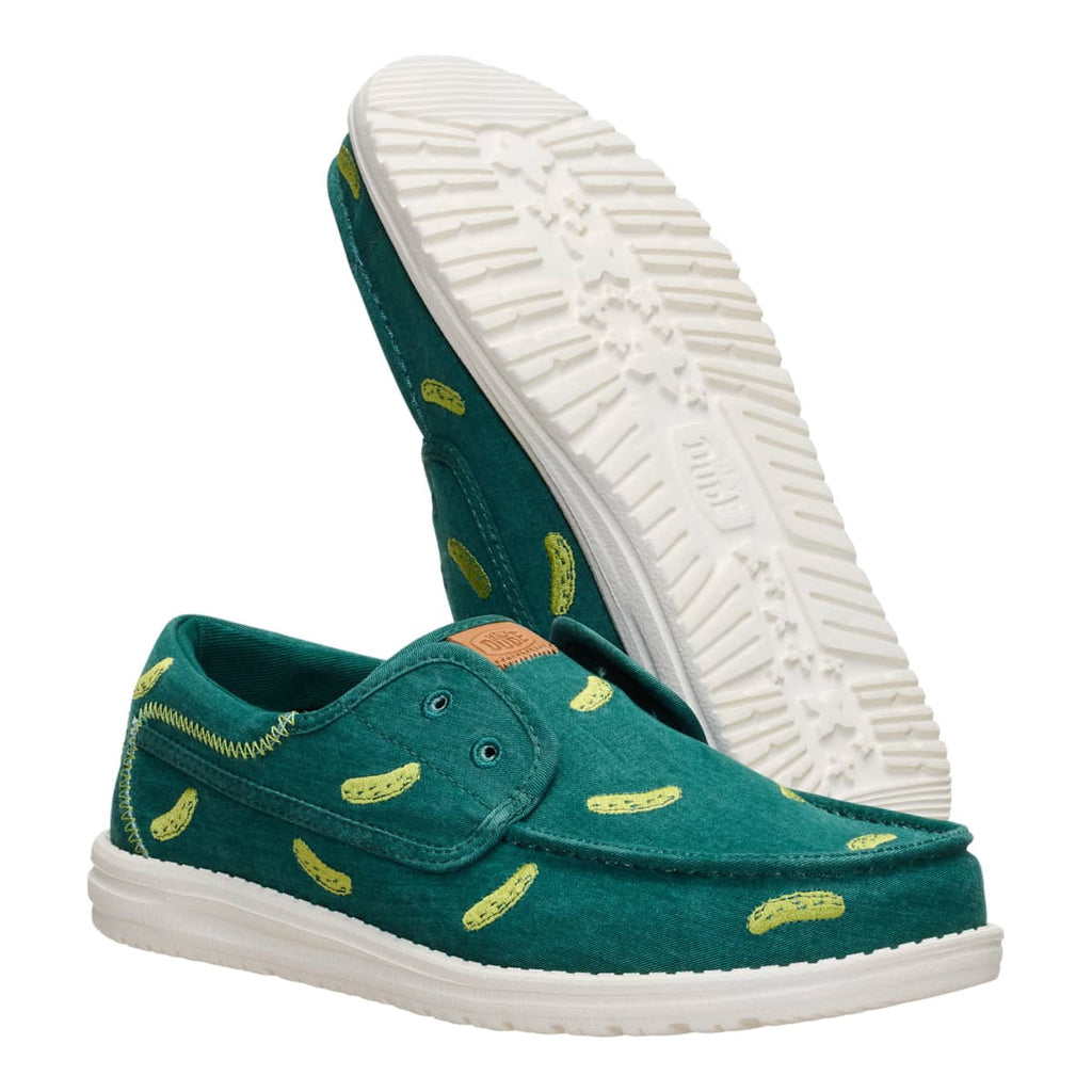 HEYDUDE Men Wally Cru Embroidered, Green/Multi, 11