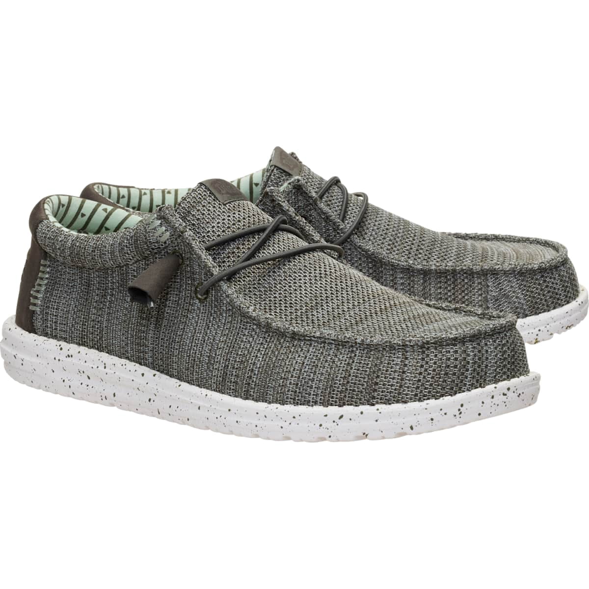 HEYDUDE Wally Stretch Sox, Granite Grey/Black, 11