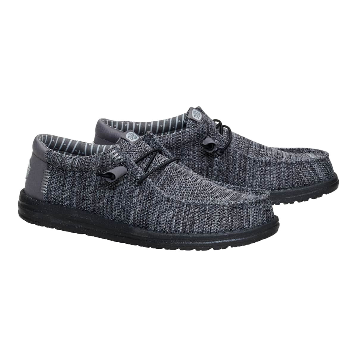 HEYDUDE Wally Stretch Sox, Granite Grey/Black, 11