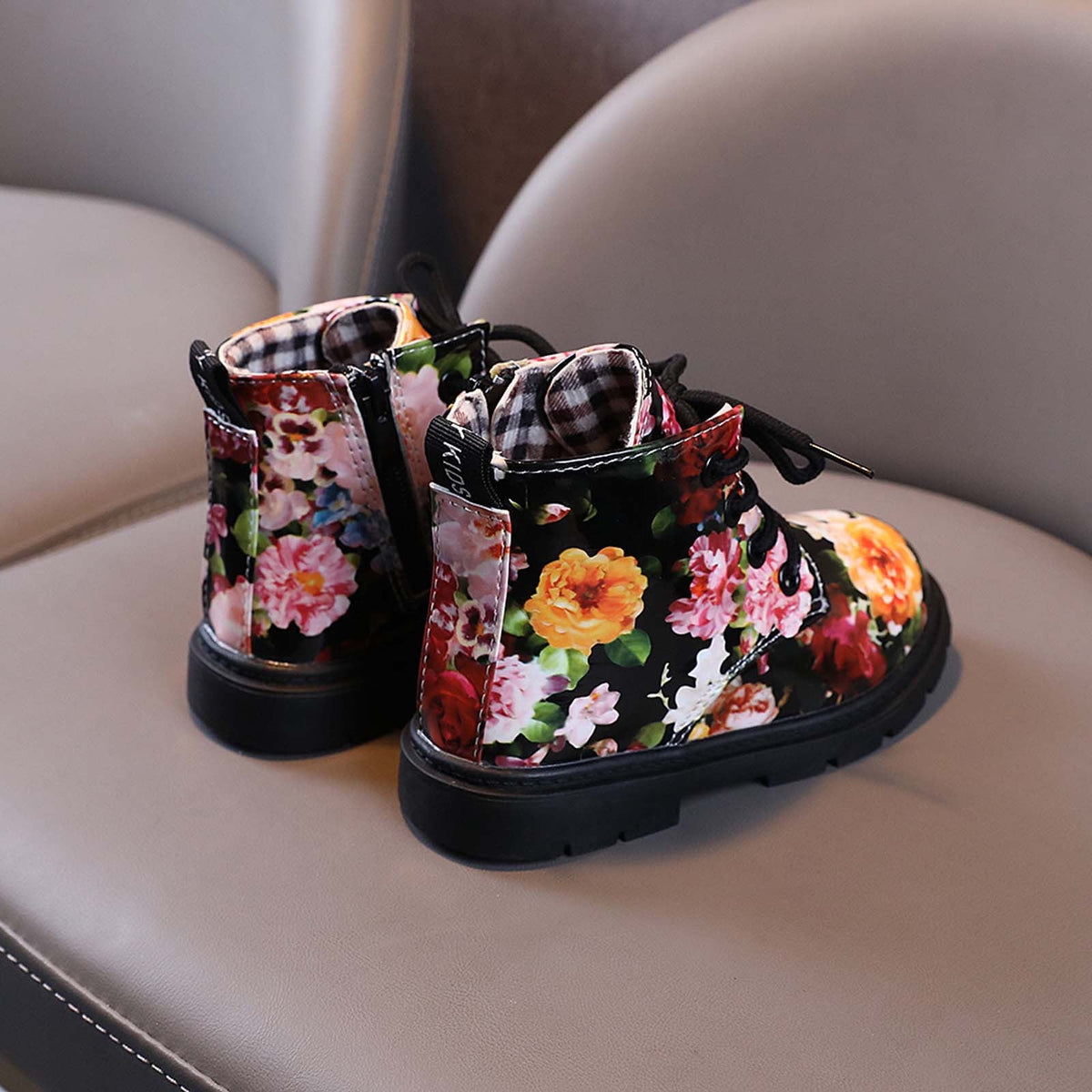 Kids' $10 Under Boys And Girls Lace Up Casual Outdoor Floral Hiking Ankle Boots(Toddler/Little Kids) Save Big