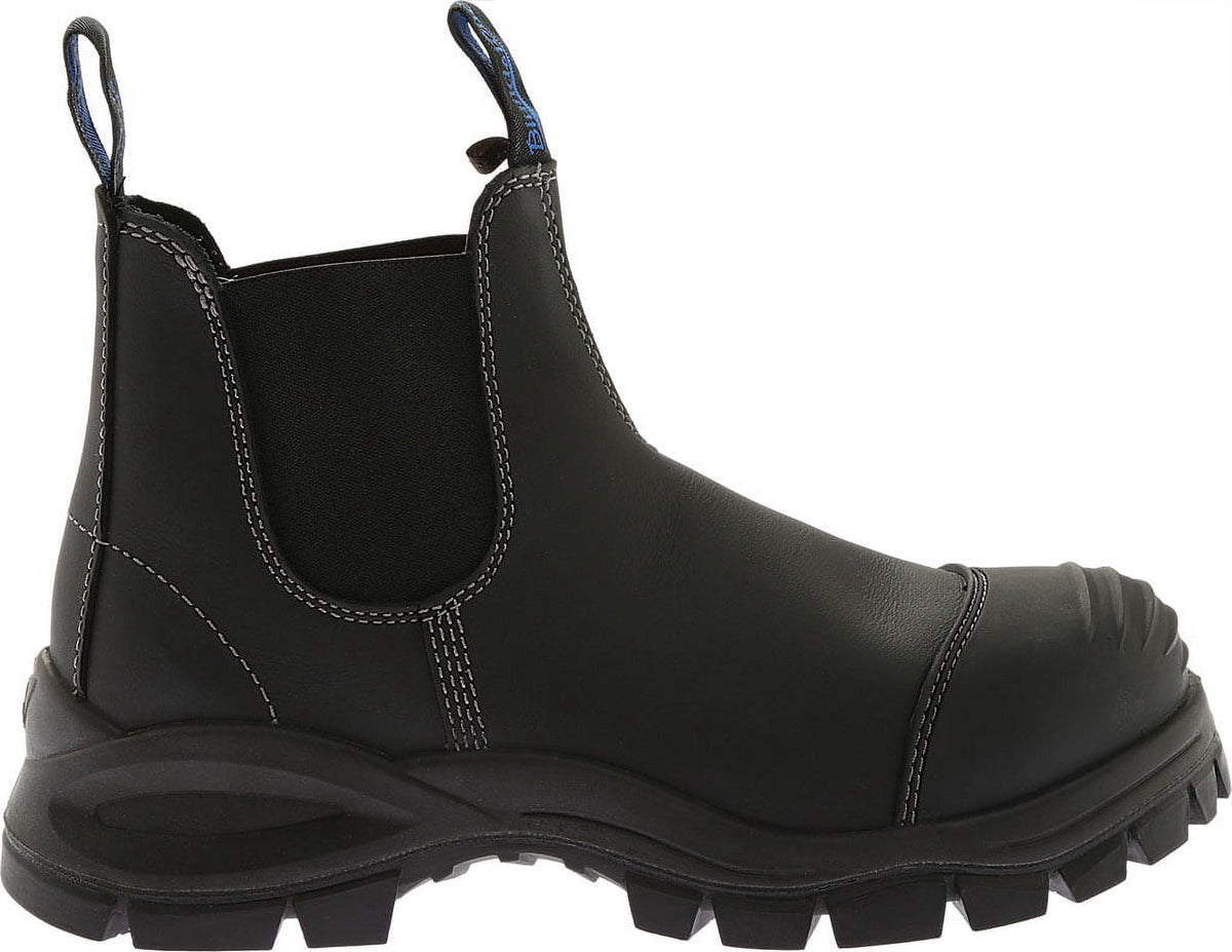 Blundstone Steel Toe Slip-On Elastic Side Boots, Kick Guard, Black, US size 9.5