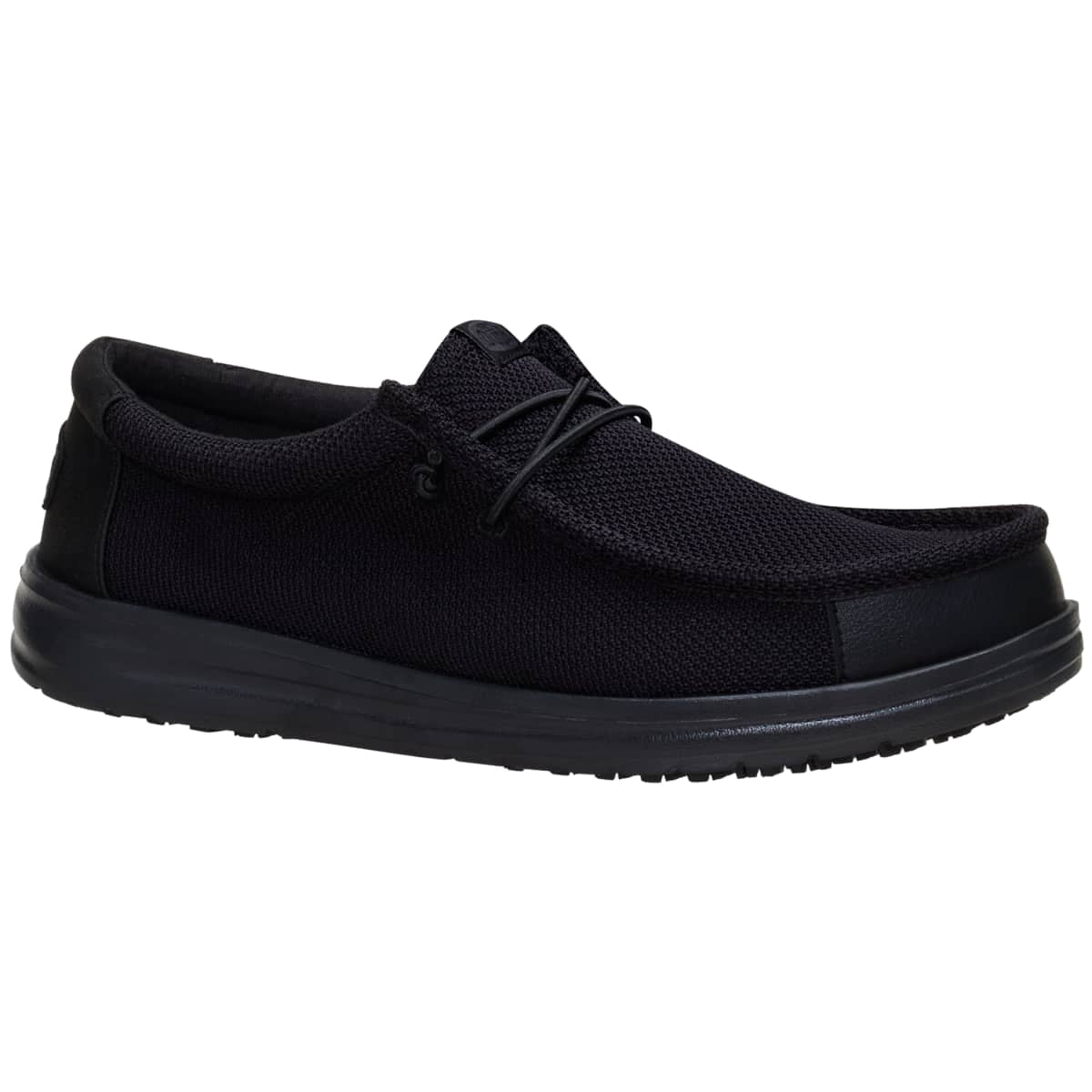 HEYDUDE Men Wally Work CE Slip Resistant Wide, Wide Black Mesh, 10