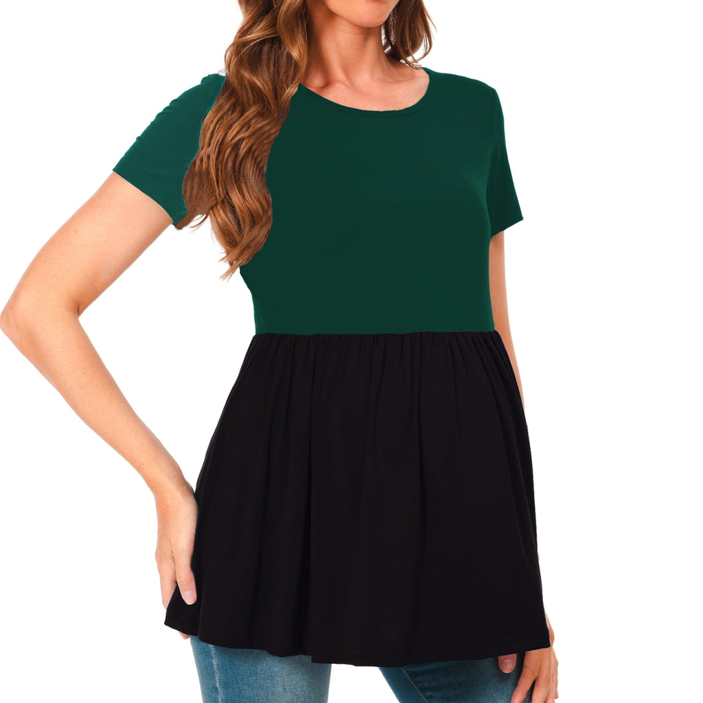 Bearsland Women's Short Sleeve Maternity Shirts Tops Pregnancy Clothes 3-Pack