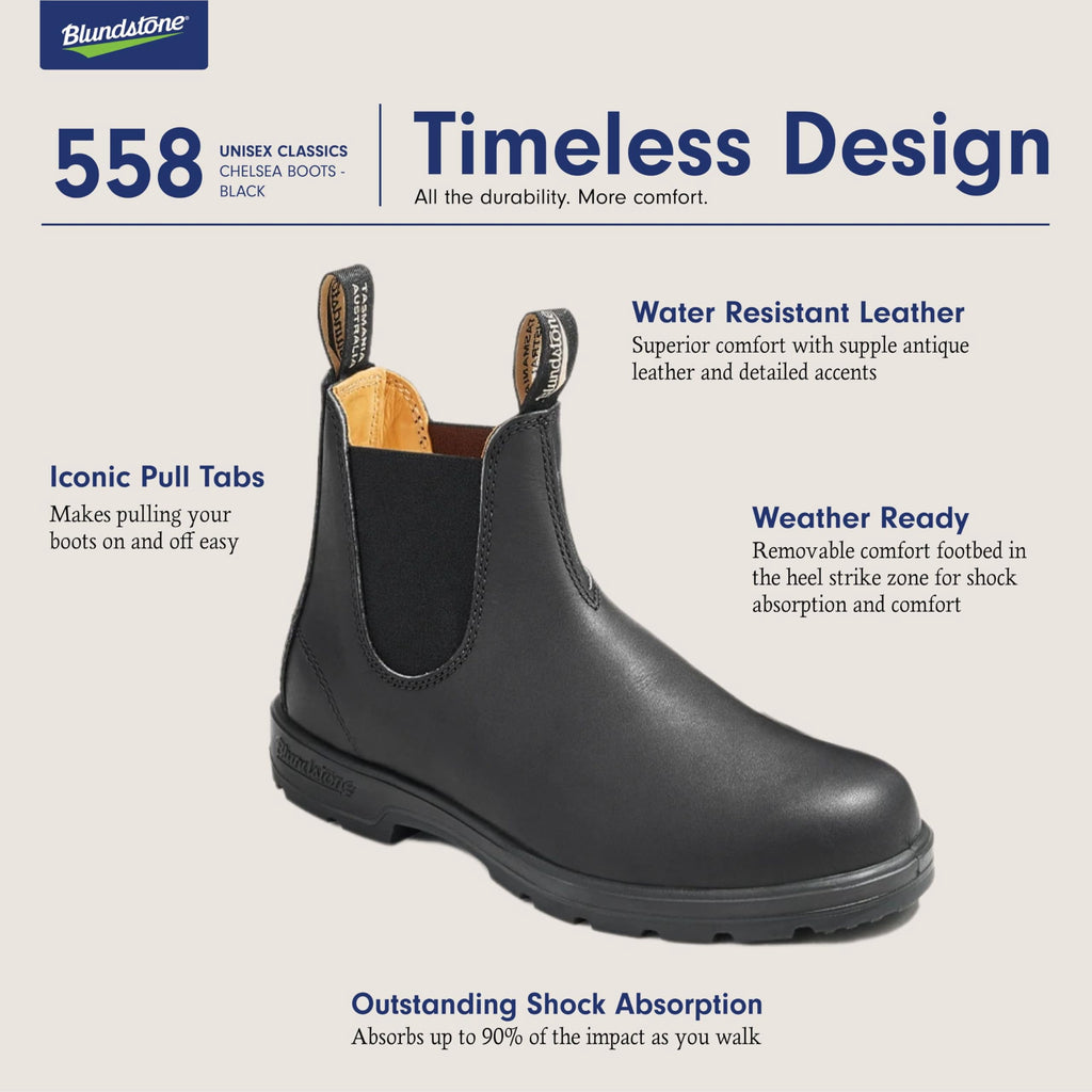 Blundstone 585 Unisex Classic Series Chelsea Boot for Men and Women with Shock Absorption and Premium Water Resistant Leather, Rustic Brown, 7.5 US Men / 9.5 US Women / 6.5 AU - AUTHORIZED DEALER
