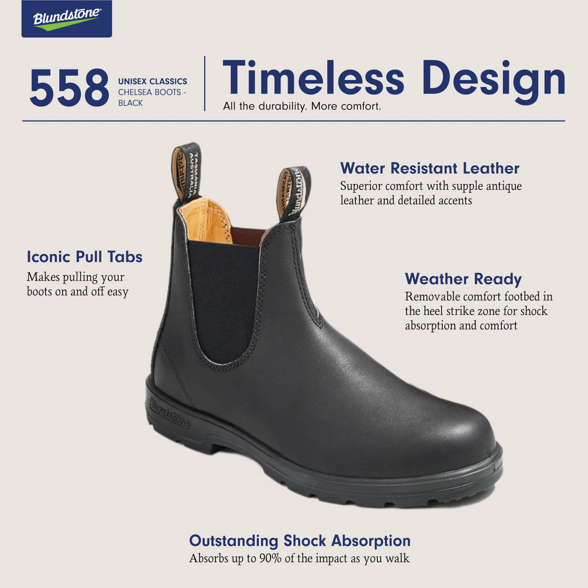 Blundstone 585 Unisex Classic Series Chelsea Boot for Men and Women with Shock Absorption and Premium Water Resistant Leather, Rustic Brown, 7.5 US Men / 9.5 US Women / 6.5 AU - AUTHORIZED DEALER