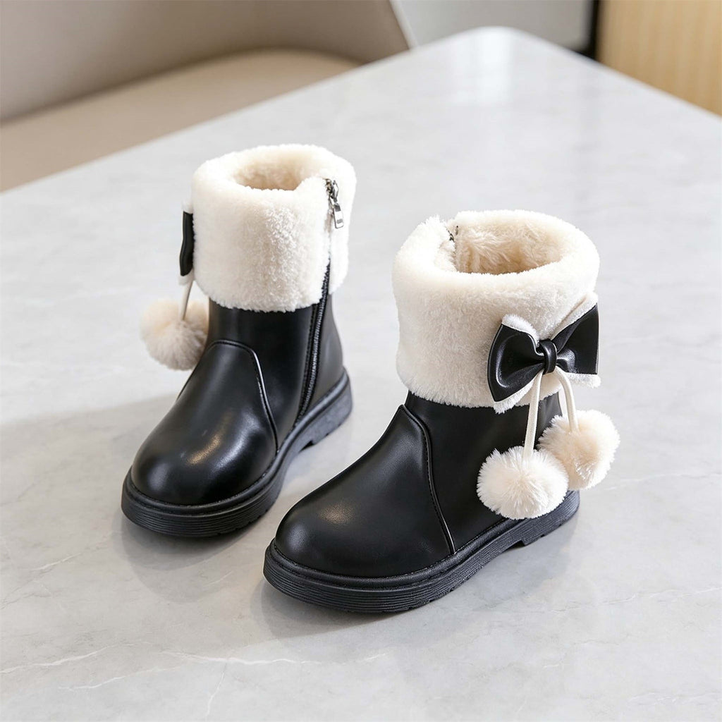 BXJX Girls Ankle Boots, Fleece Lined Warm Side Zipper Soft Sole Winter Shoots Khaki Size 11 Little Kids