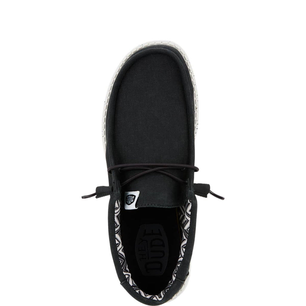 HEYDUDE Men Wally Stretch Canvas, Black, 11