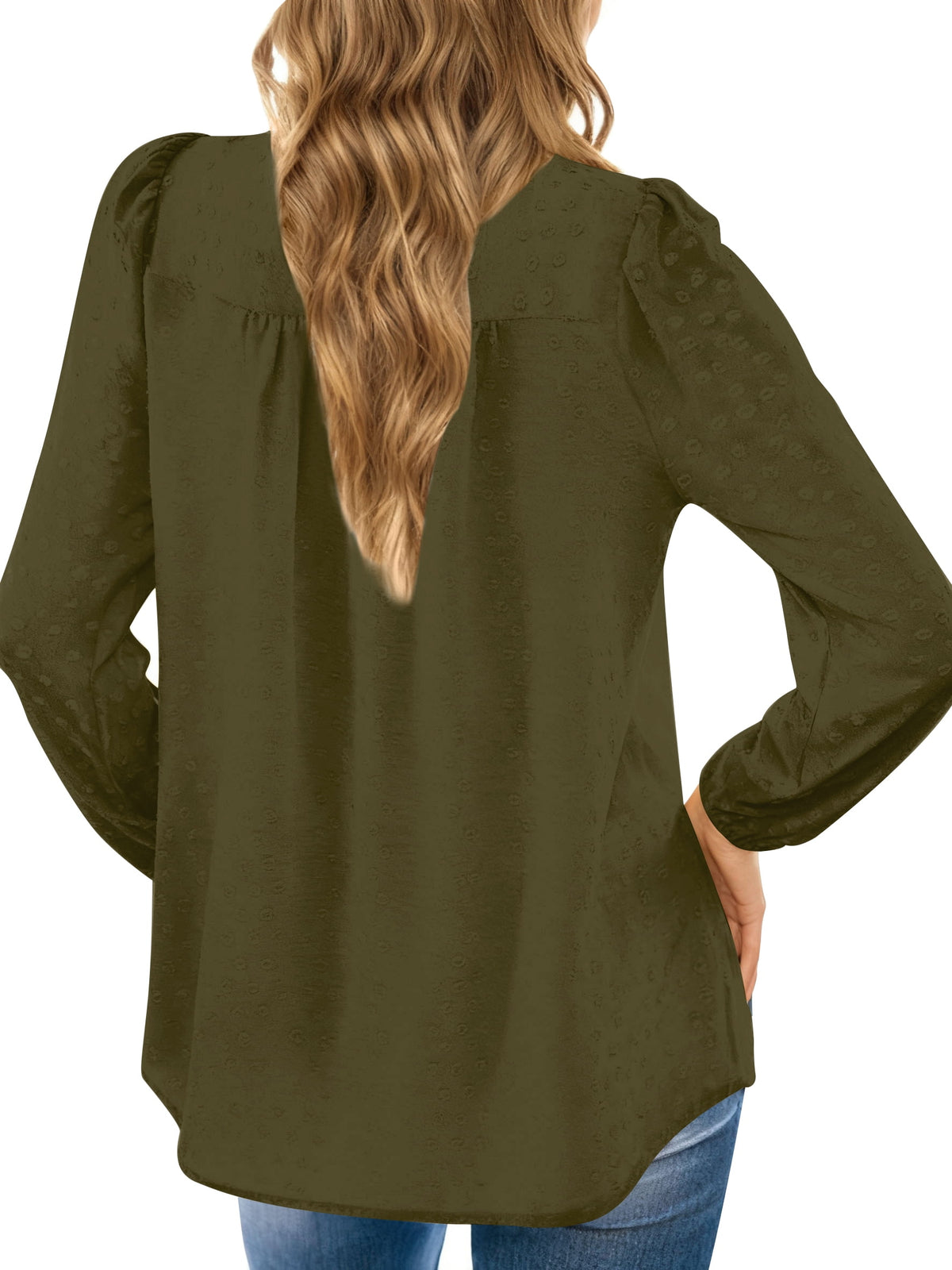 UVN Fall Shirts for Women Long Sleeve Blouses Ladies Crewneck Lace Crochet Tops Dressy Chiffon Blouses