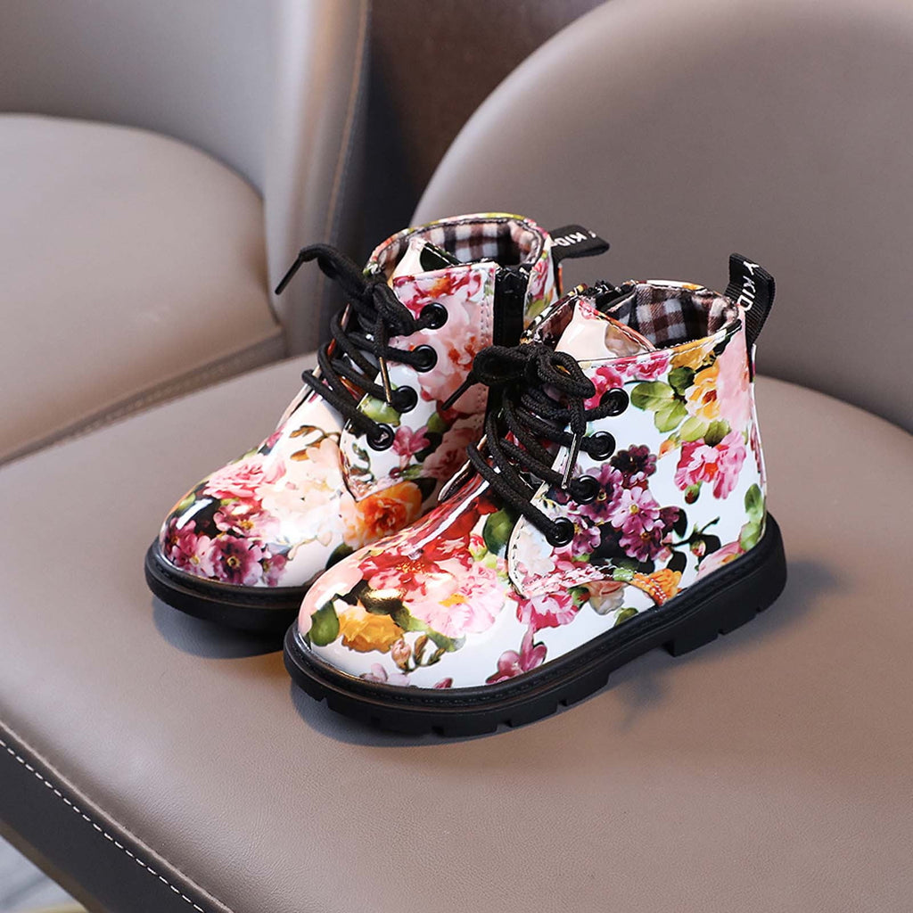 Kids' $10 Under Boys And Girls Lace Up Casual Outdoor Floral Hiking Ankle Boots(Toddler/Little Kids) Save Big