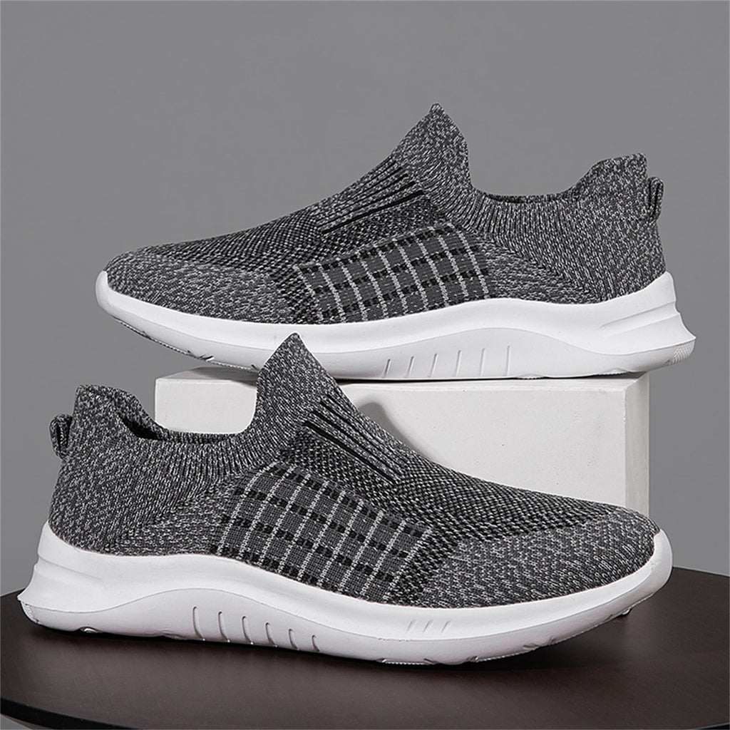 Yindaity Mens Sneakers Works Men’s Knit Slip-On Sneakers Grey,10