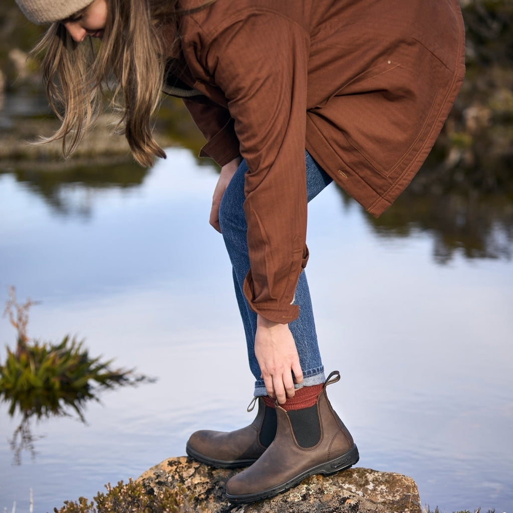 Blundstone Elastic Sided Boot Lined Unisex Shoes Size 5.5, Color: Brown