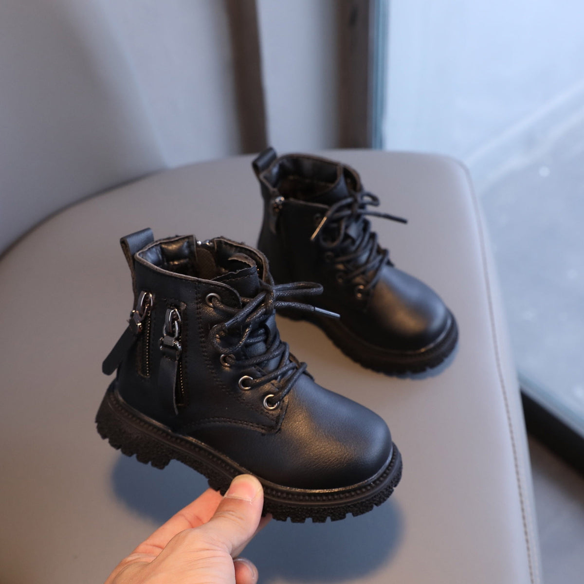 Kids' $10 Under Kids Ankle Boots Boys Girls Side Zipper Lace Up Work Boots Boots Save Big