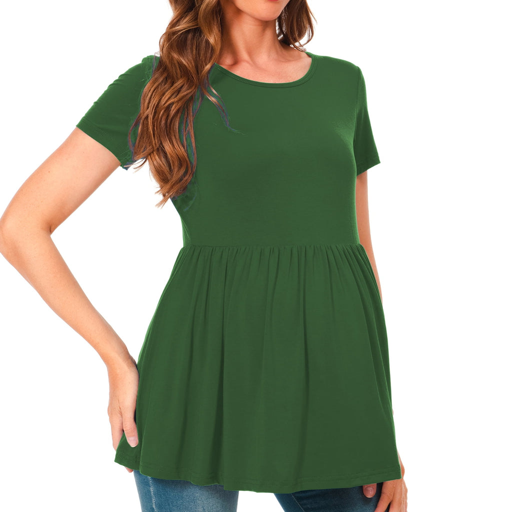 Bearsland Women's Short Sleeve Maternity Shirts Tops Pregnancy Clothes 3-Pack