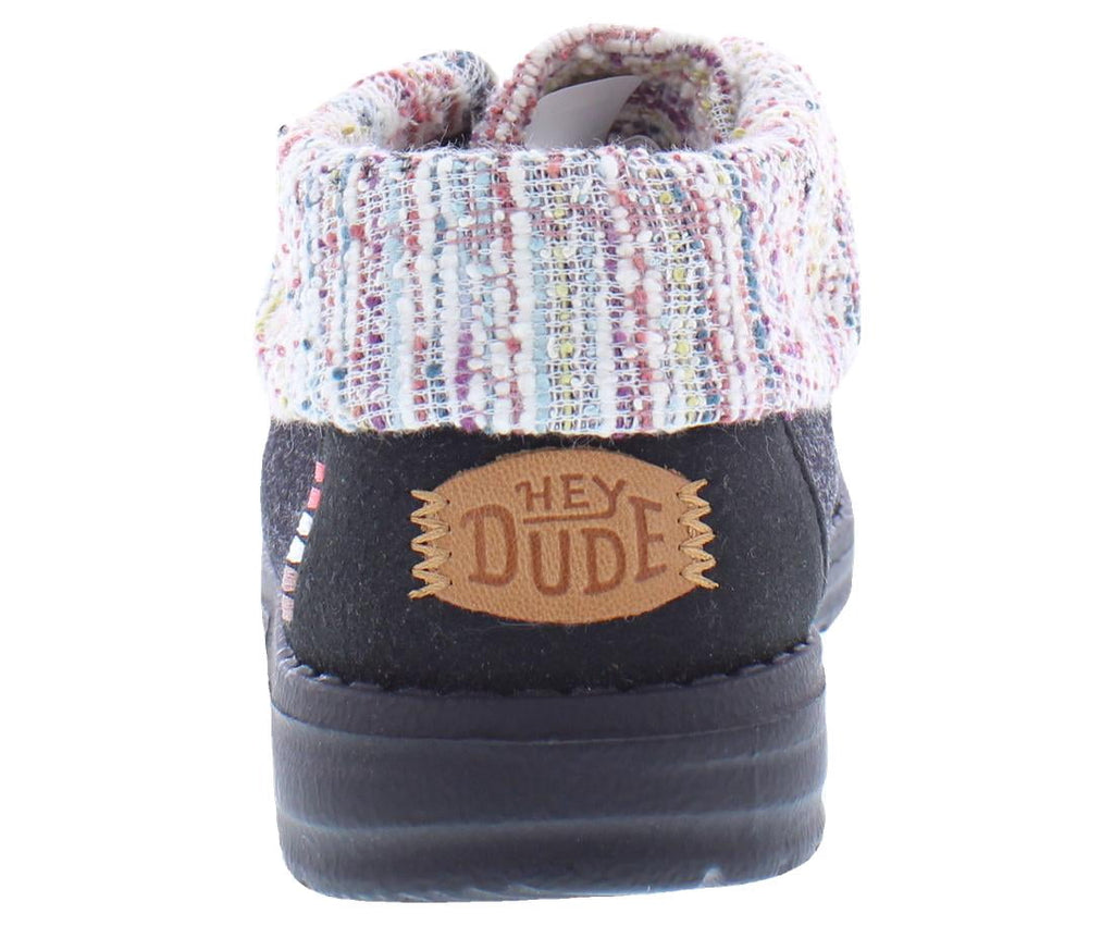 Hey Dude Wendy Fold Youth Felted Cozy Black Size 5 Girl's Loafers Girl's Slip On Shoes Comfortable & Light Weight