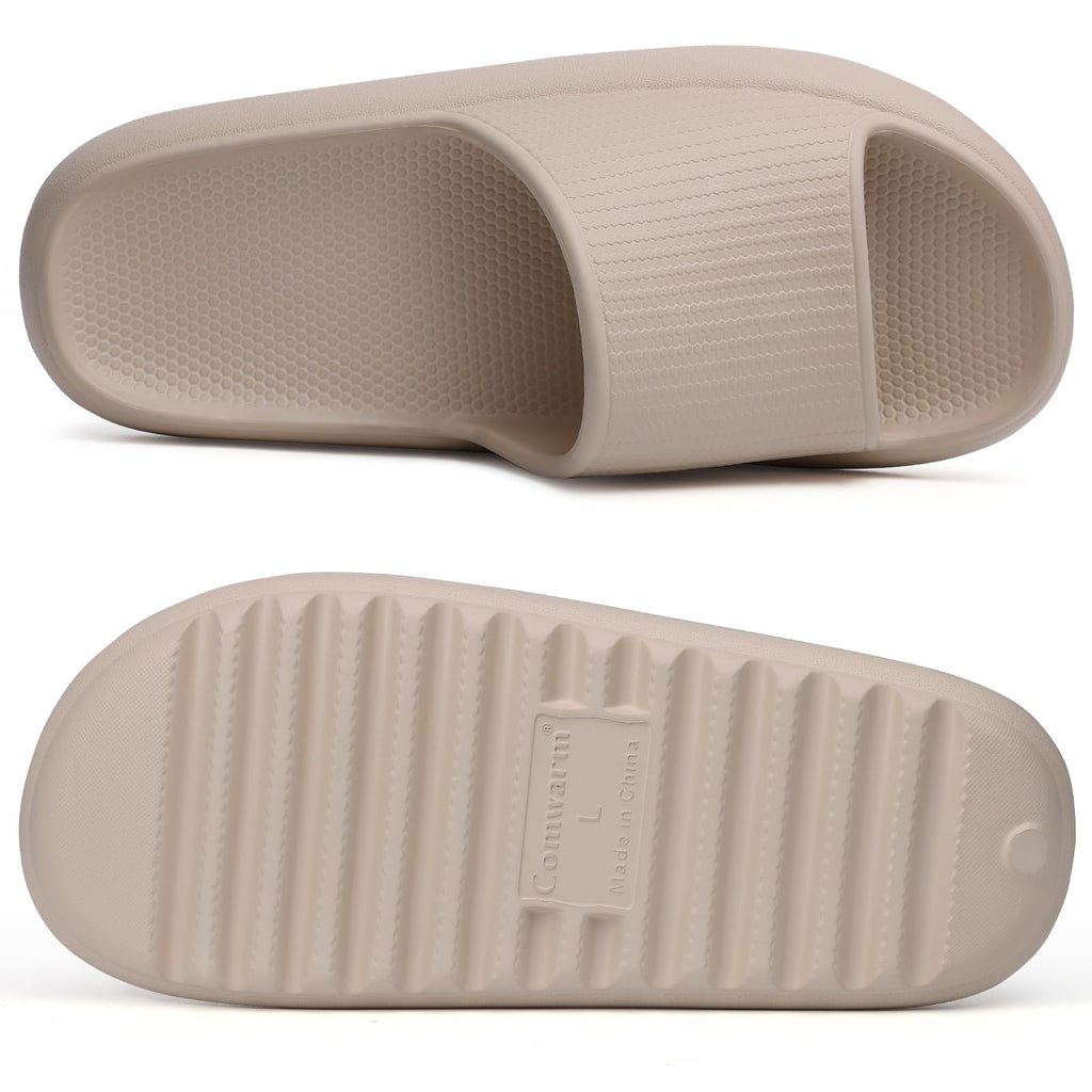 Litfun Cloud Slide Sandals for Women Men Summer Shower Shoes Soft Pillow Slippers Arch Support Beach Slides, Black