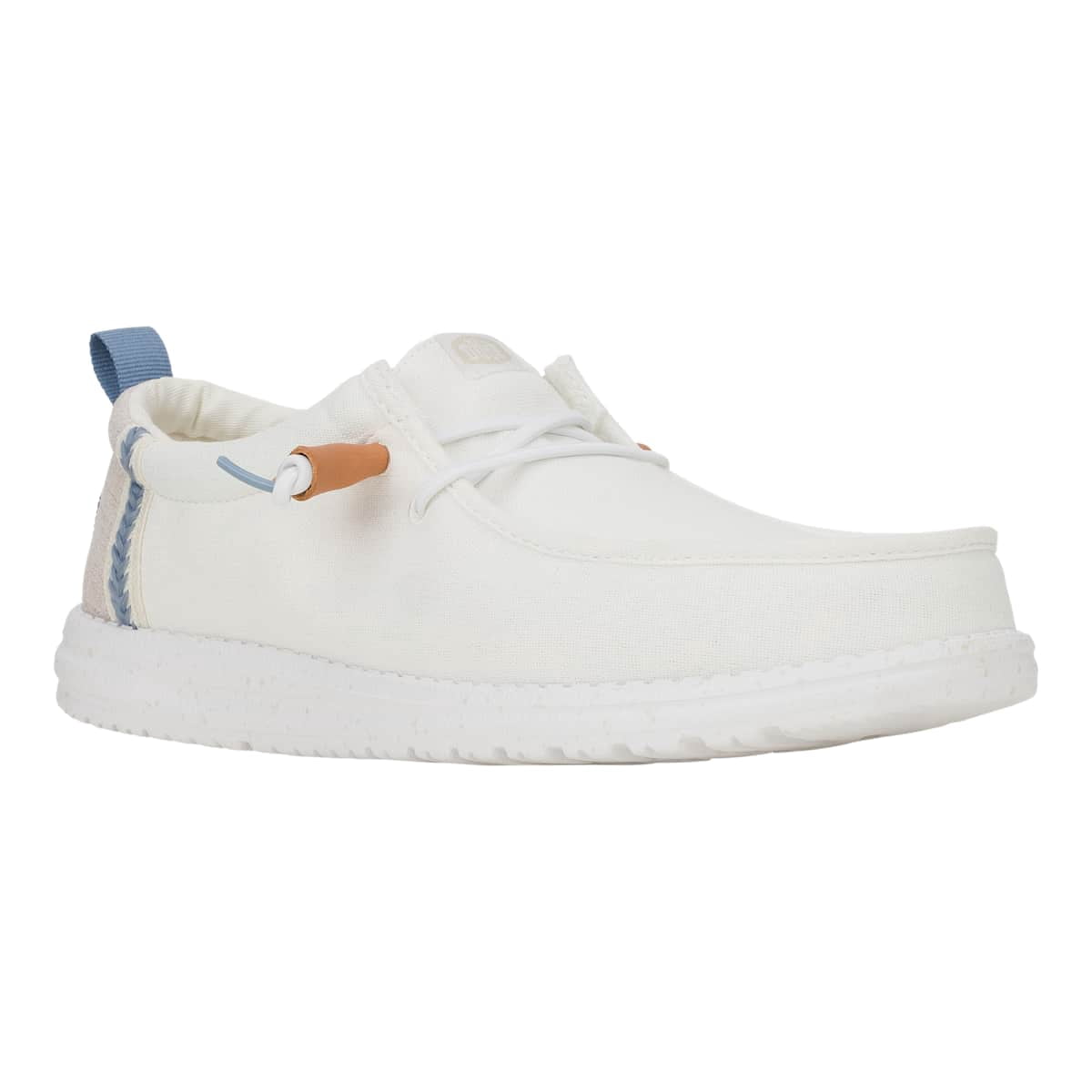 HEYDUDE Men Wally Craft Linen, White/Stone Grey, 7