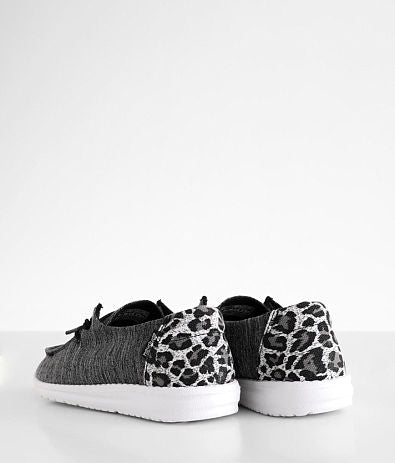 Hey Dude Wendy Linen Leopard Black Grey Shoes