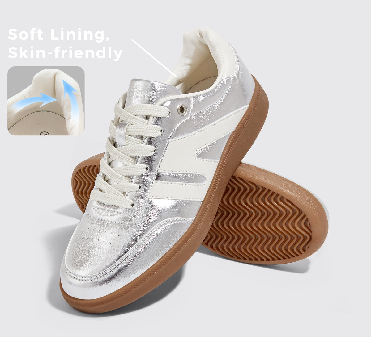 LUCKY STEP Womens Classic Retro Gum Sole Fashion Sneakers Anti Slip Casual Shoes,Dark Brown
