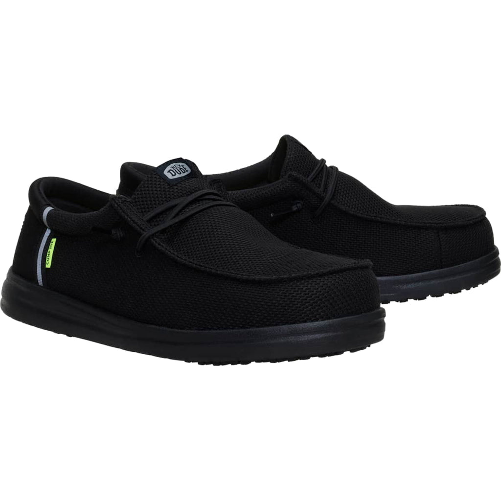 HEYDUDE Men Wally Work Comp Toe Wide, Black, 10