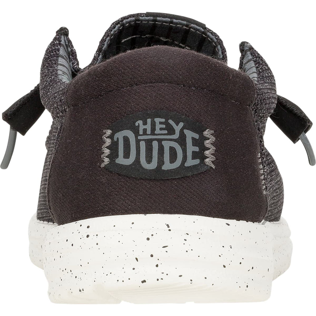 HEYDUDE Men Wally Stretch Sox Wide, Black/White, 12