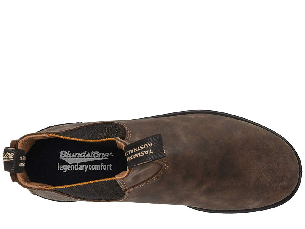Blundstone 1944 Unisex Classic Series Chelsea Boot for Men and Women with Shock Absorption and Premium Water Resistant Leather, Rustic Brown/Mustard Black, 10.5 US Men / 12.5 US Women / 9.5 AU
