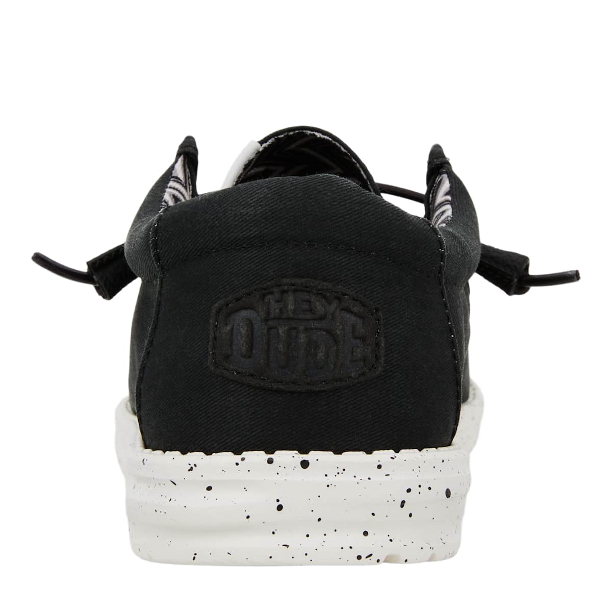 HEYDUDE Men Wally Stretch Canvas, Black/White, 9
