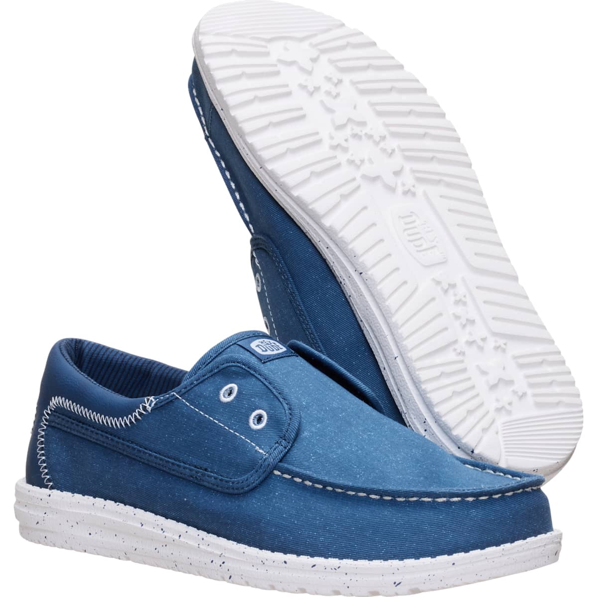 HEYDUDE Men Wally Cru Stretch Canvas, Ensign Blue, 10