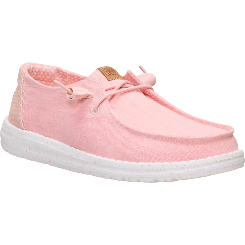 HEYDUDE Women Wendy Chambray Grid, Pale Pink, 11