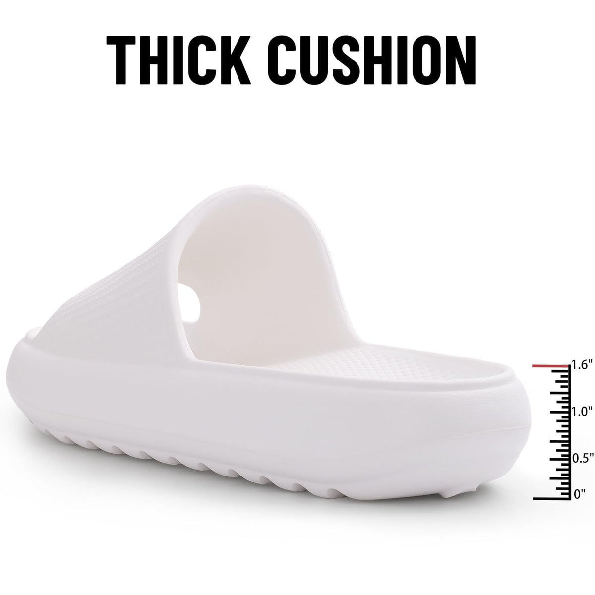 Litfun Cloud Slide Sandals for Women Men Summer Shower Shoes Soft Pillow Slippers Arch Support Beach Slides, Black