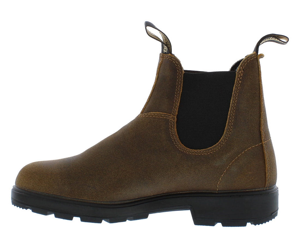 Blundstone Elastic Sided Suede Unisex Shoes Size 9.5, Color: Tobacco