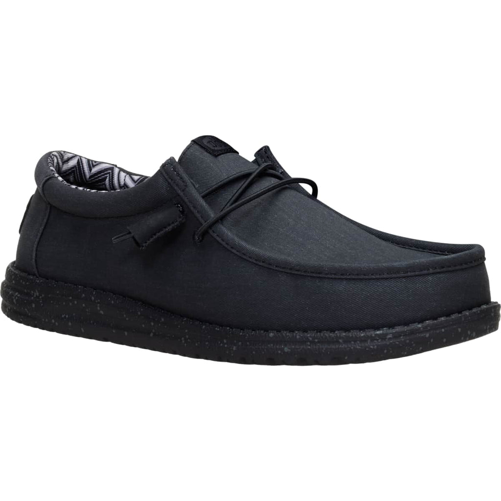 HEYDUDE Men Wally Stretch Canvas, Black, 14
