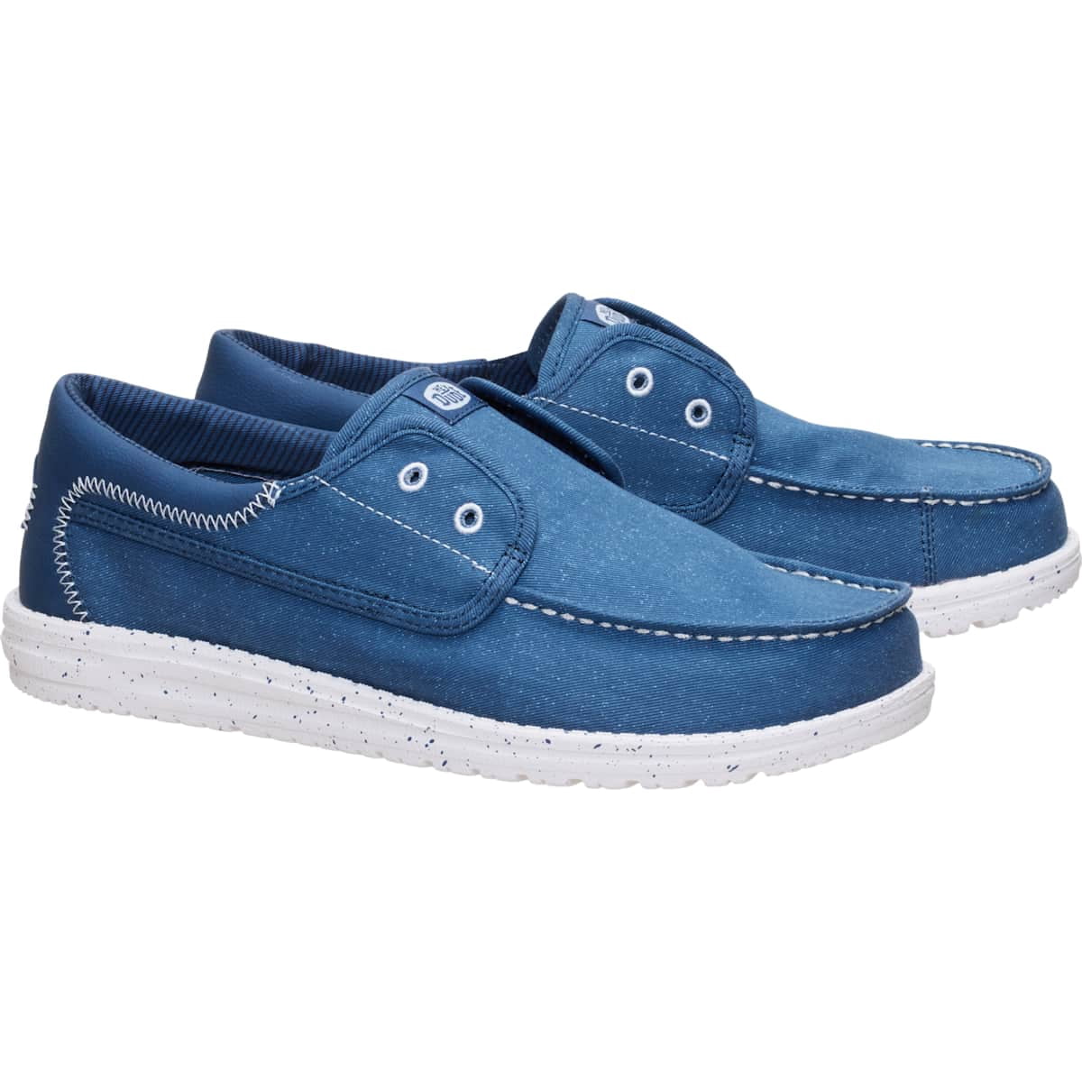 HEYDUDE Men Wally Cru Stretch Canvas, Ensign Blue, 10