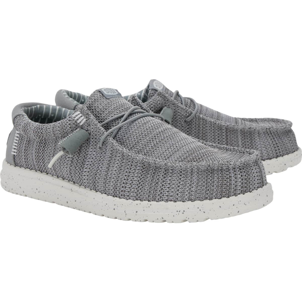 HEYDUDE Men Wally Stretch Sox Wide, Gray, 10