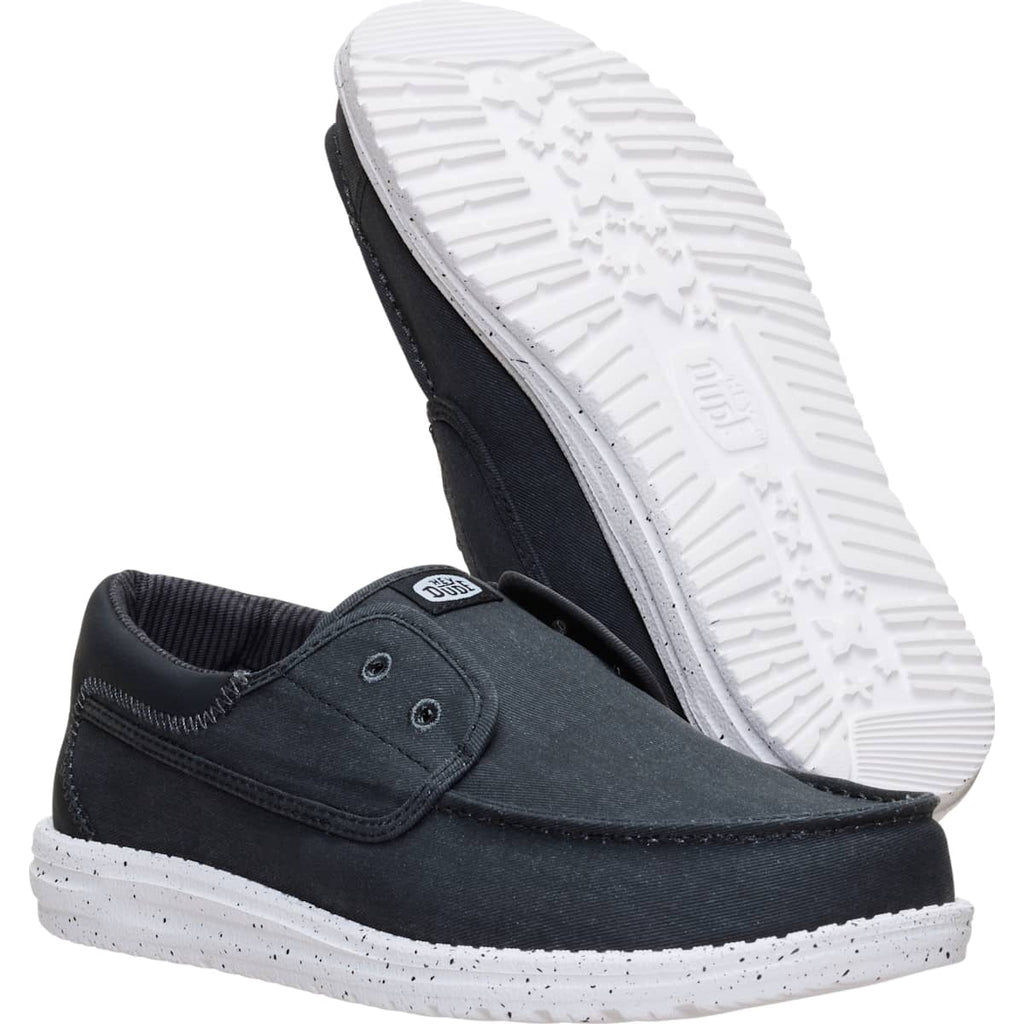 HEYDUDE Men Wally Cru Stretch Canvas, Ensign Blue, 10