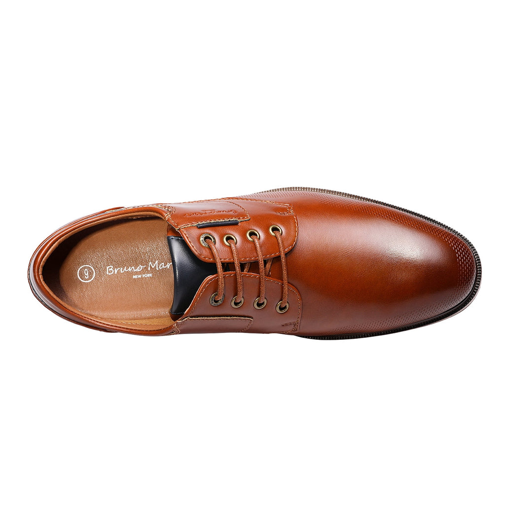 Bruno Marc Mens Casual Shoes Round Toe Classic Lace-up Oxford Shoes Dress Shoes LG19009M BROWN Size 8.5