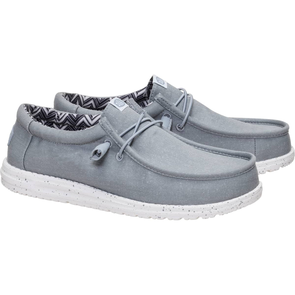 HEYDUDE Men Wally Stretch Canvas, Black/White, 9