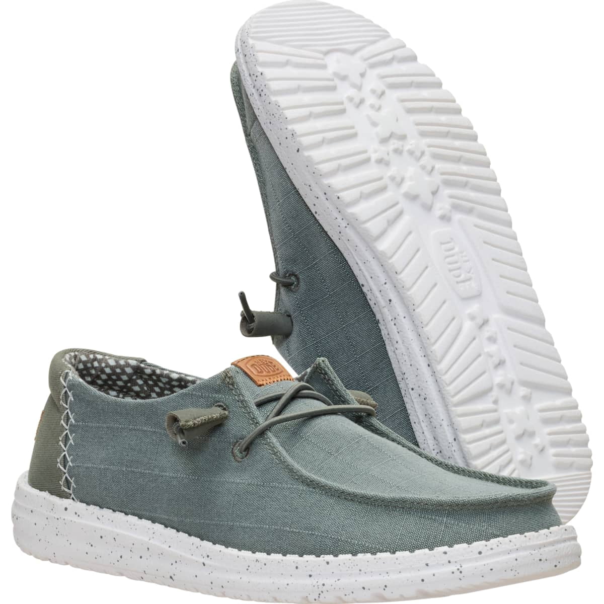 HEYDUDE Women Wendy Chambray Grid, Pale Pink, 11