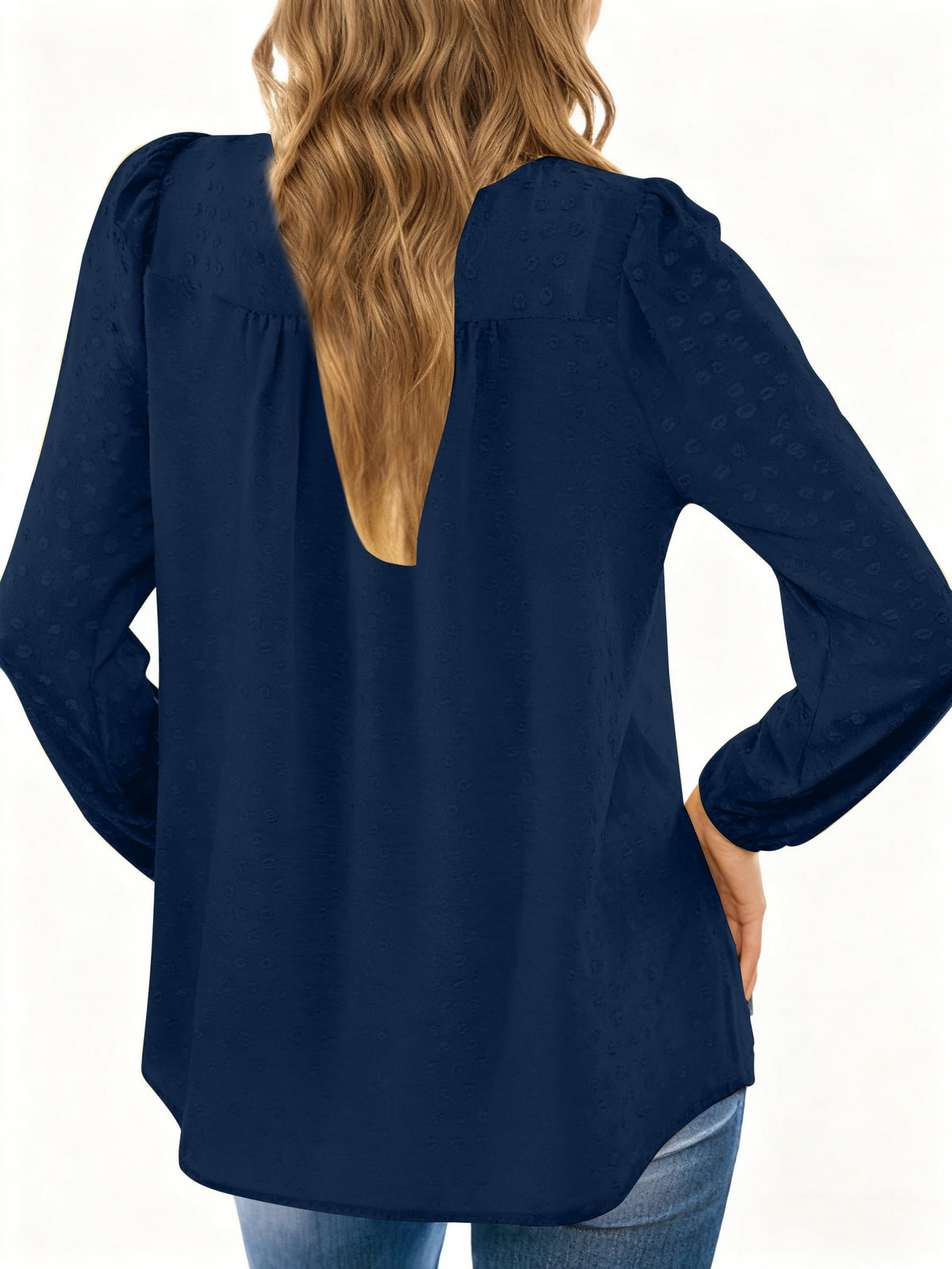 UVN Fall Shirts for Women Long Sleeve Blouses Ladies Crewneck Lace Crochet Tops Dressy Chiffon Blouses