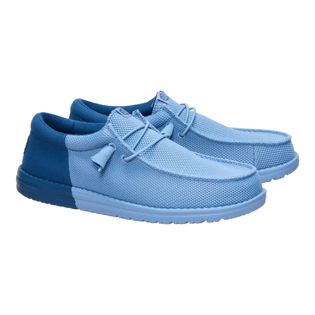 HEYDUDE Men Wally Funk Mesh Split, Faded Denim/Ensign Blue, 12