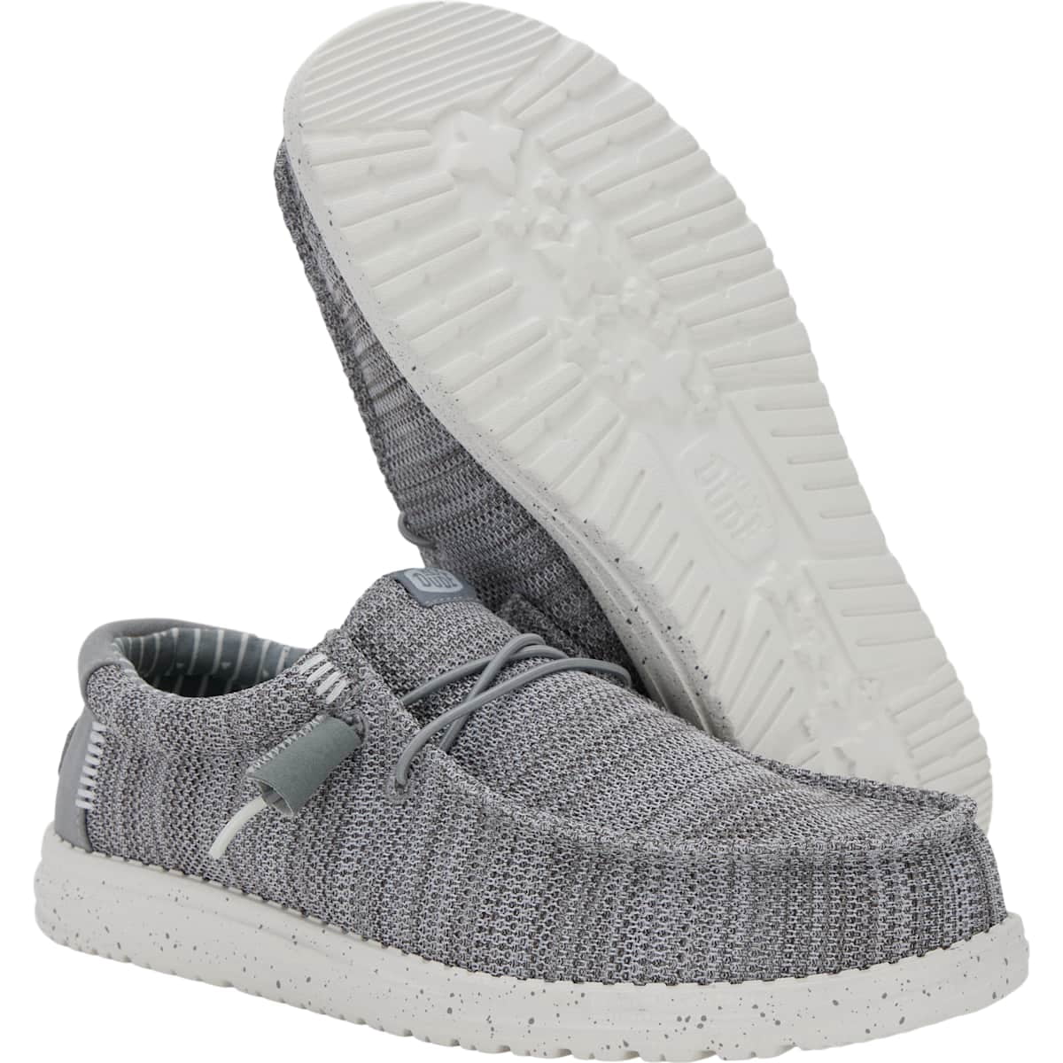 HEYDUDE Men Wally Stretch Sox Wide, Gray, 12
