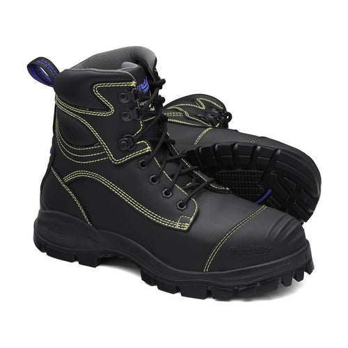 Blundstone Steel Toe Lace Up, Water & Puncture Resistant, Black, US size 10.5