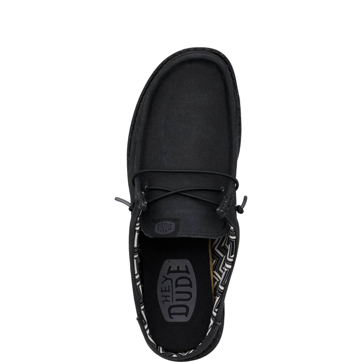 HEYDUDE Wally Slip Stretch Canvas, Black, 11