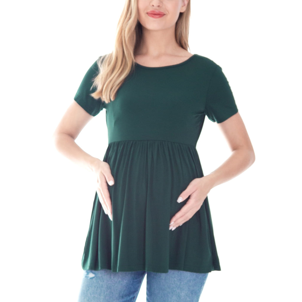 Bearsland Women's Short Sleeve Maternity Shirts Tops Pregnancy Clothes 3-Pack